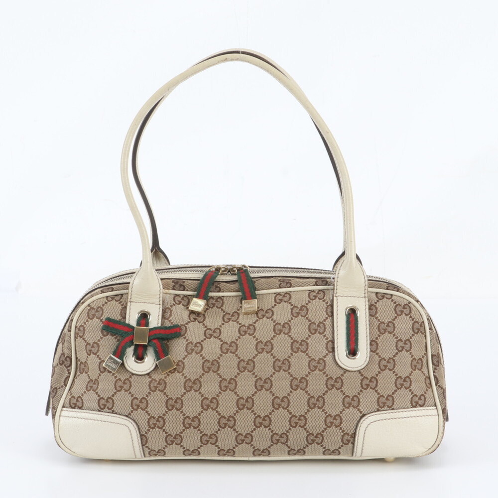 Gucci GG Canvas Princy 161720 Leather Tote Bag Shoulder Handbag for Women